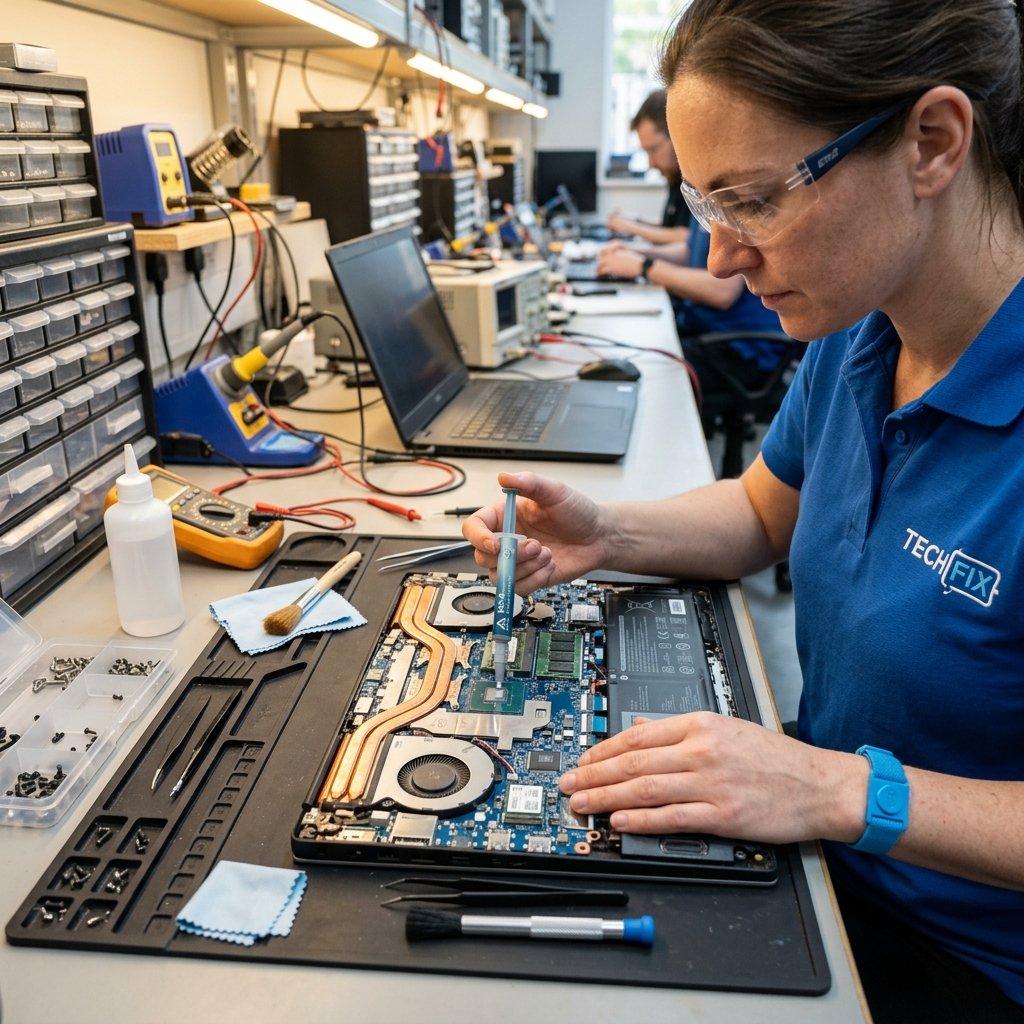 Laptop preventative cleaning and thermal servicing