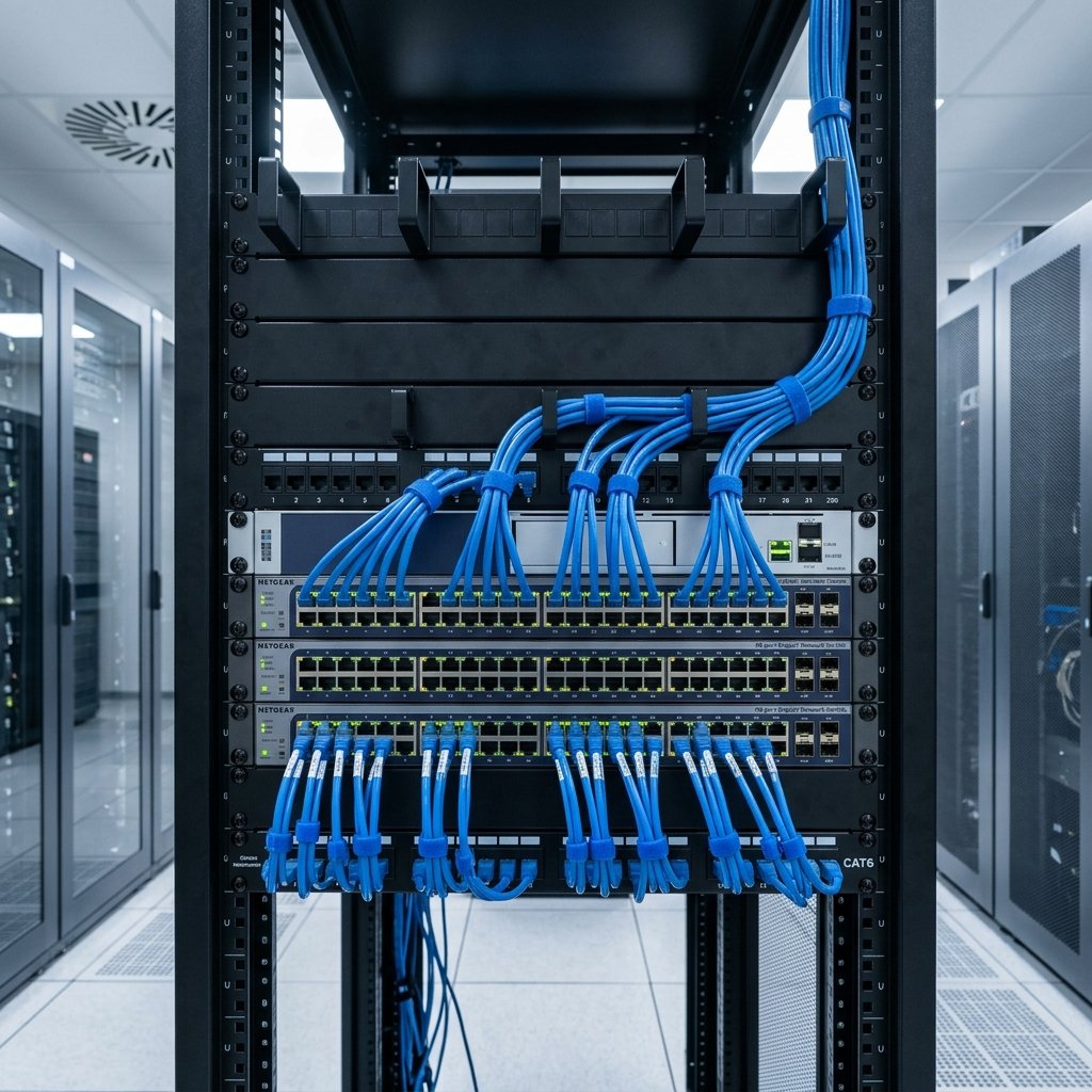 Structured LAN office network installation